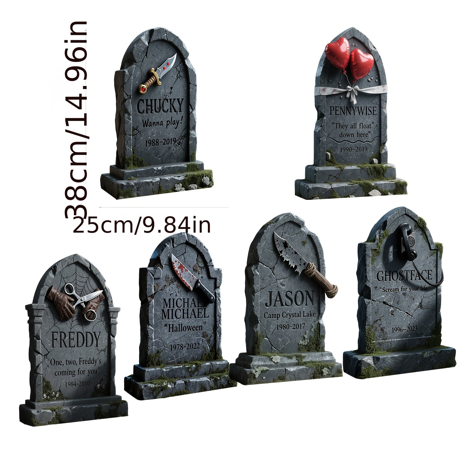 NNETM Halloween Tombstone Yard Signs Decor (6pcs)-3