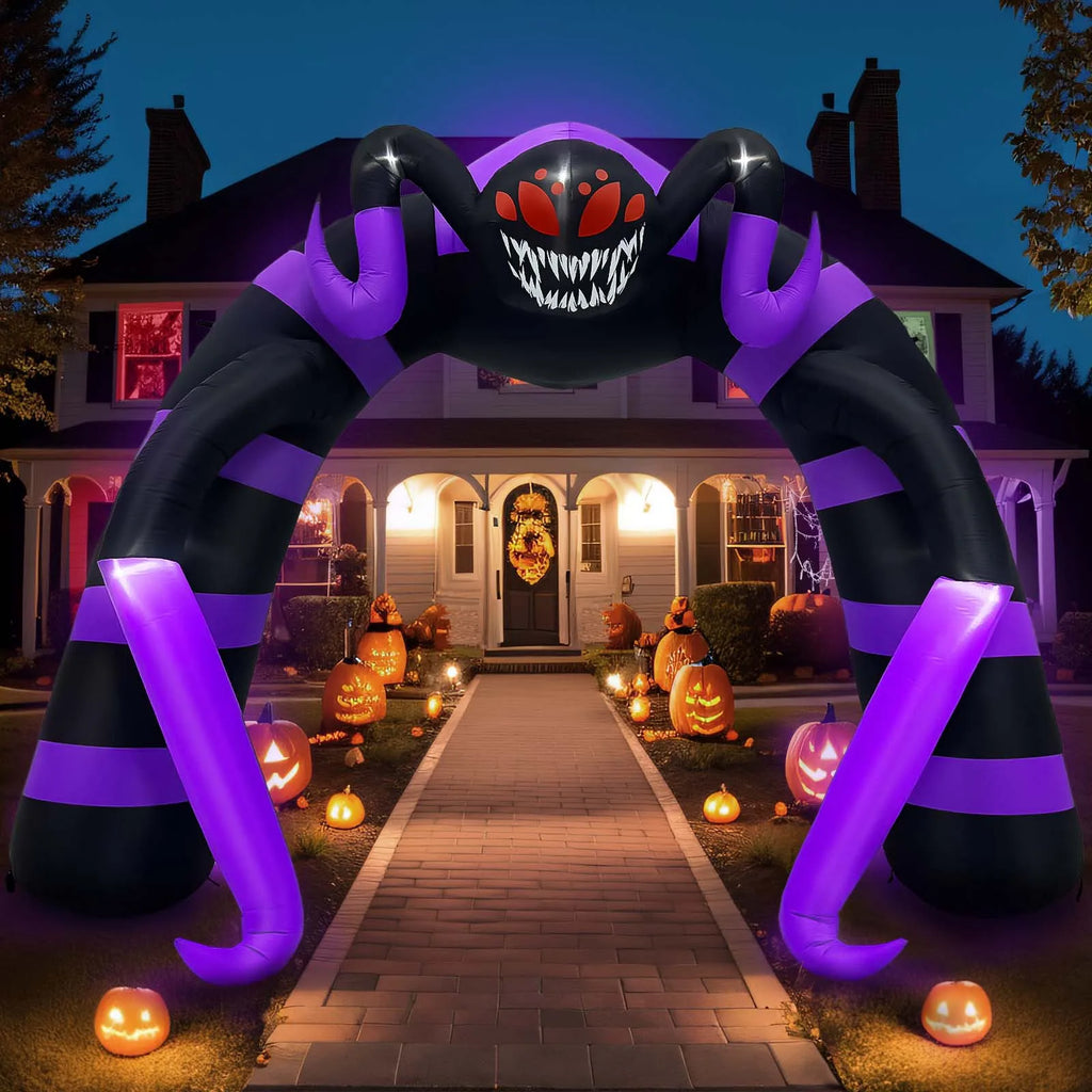 Halloween Spider Arch Inflatable With Led Lights-4
