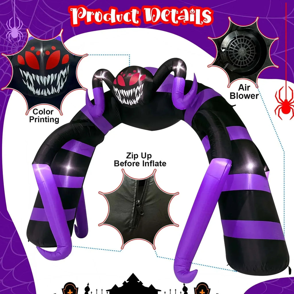 Halloween Spider Arch Inflatable With Led Lights-1