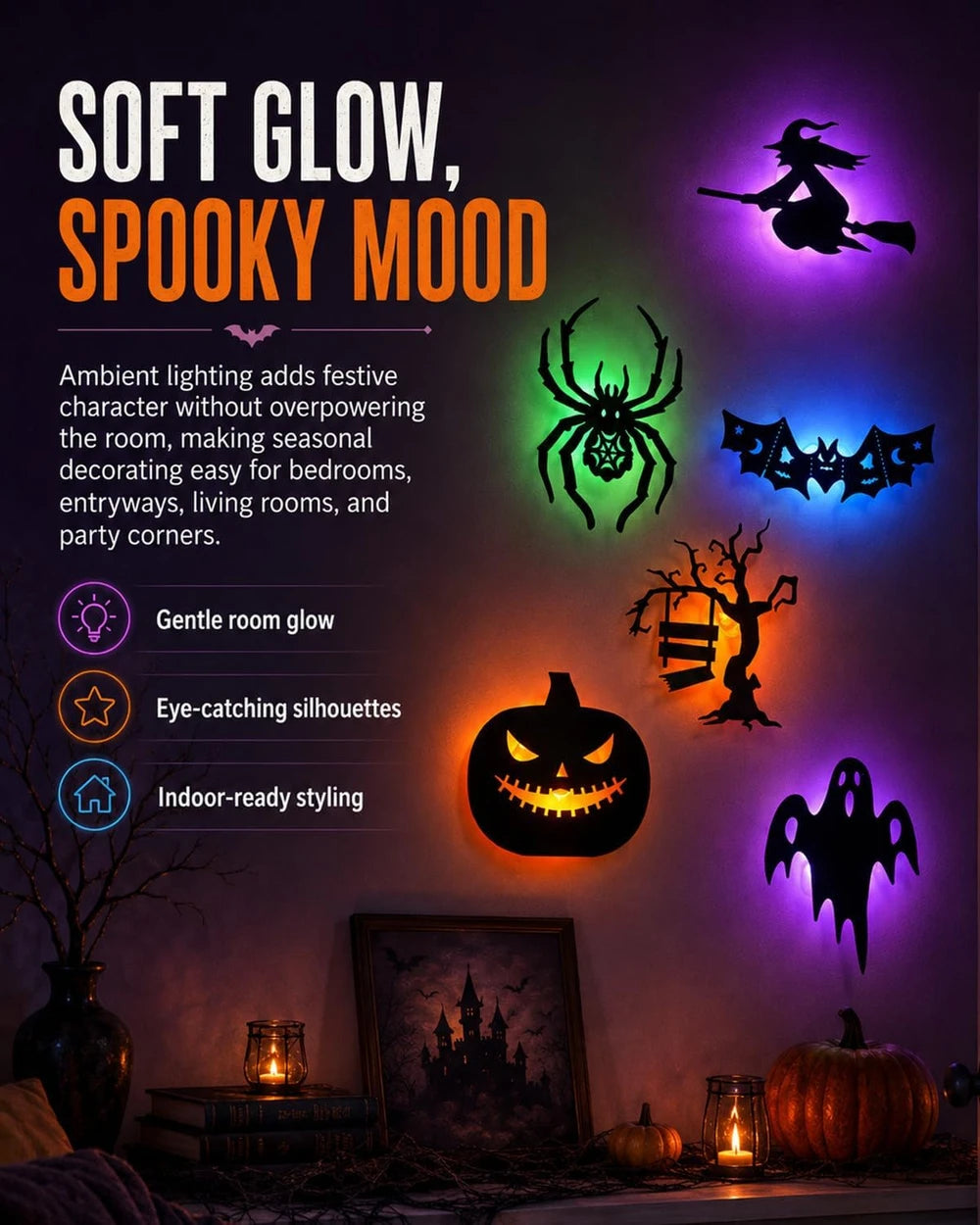 Halloween LED Wall Decor Lights (24 pcs)
