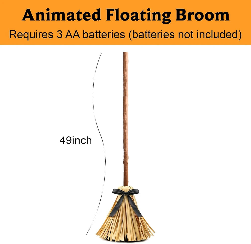 Animated Lighted Witch Broom