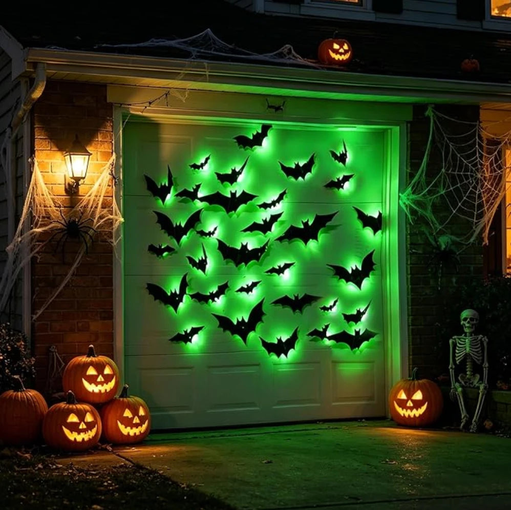 Illuminated 3D Bat Wall Decor (24 pcs)
