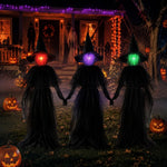 Set of Three Life Size Lighted Witch Lawn Decorations