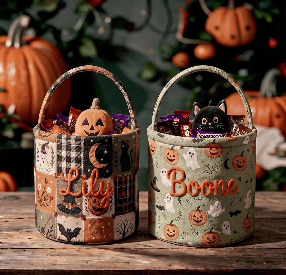 Personalized Retro Halloween Candy Bag