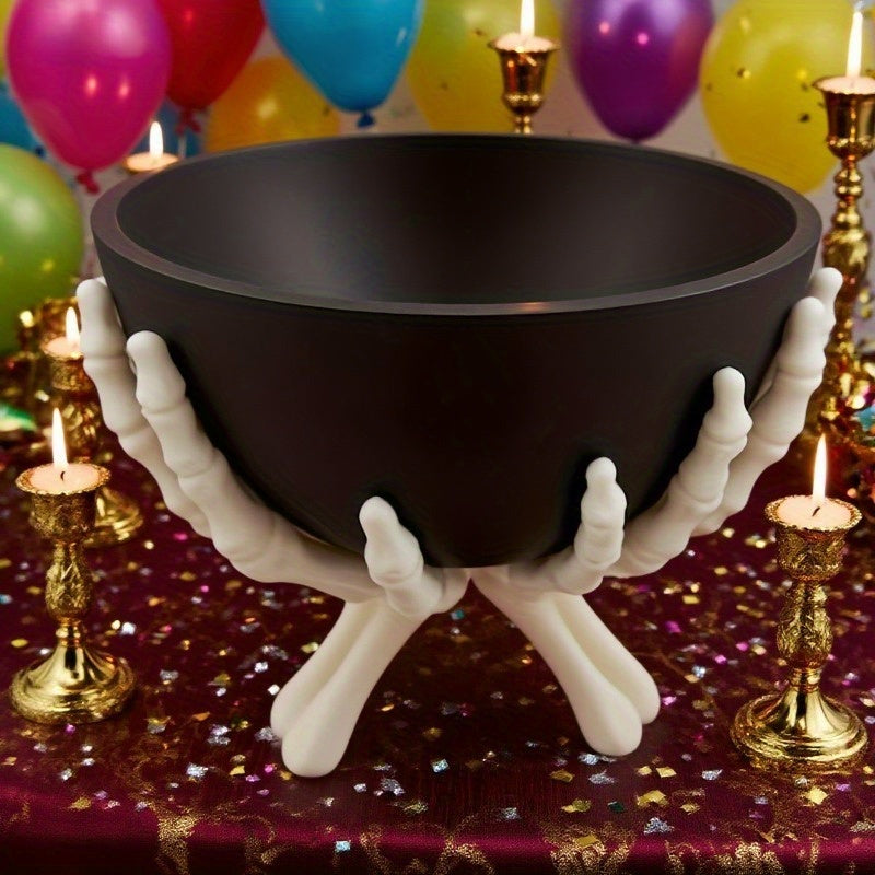 Skull Hand Bowl Holder Halloween Candy Dish-1