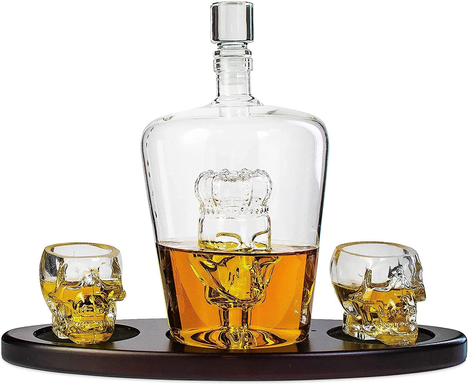Skull Crown Decanter In Bottle Skull Head With 2 Skull Glasses By 750ML Skull Bottle-3