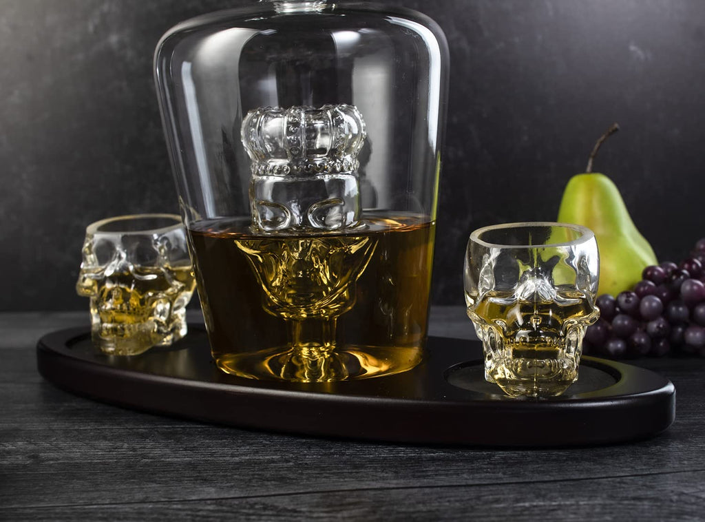 Skull Crown Decanter In Bottle Skull Head With 2 Skull Glasses By 750ML Skull Bottle-2
