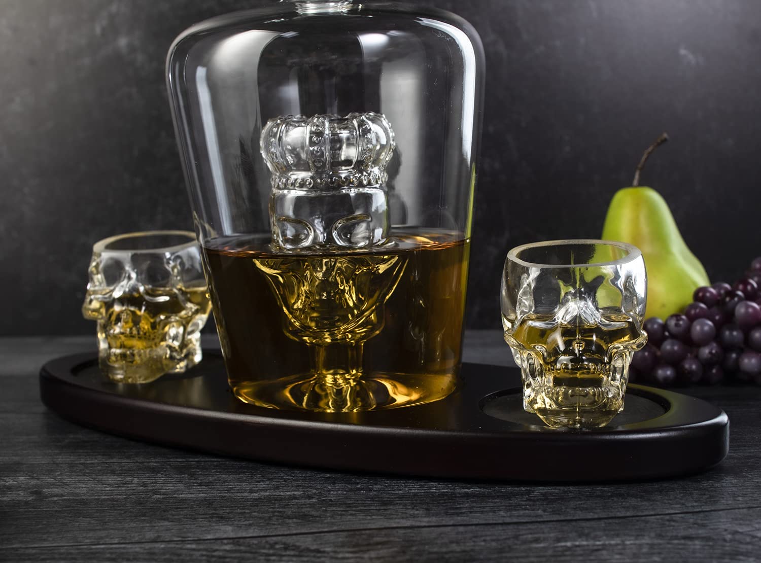 Skull Crown Decanter In Bottle Skull Head With 2 Skull Glasses By 750ML Skull Bottle-2