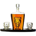 Skull Crown Decanter In Bottle Skull Head With 2 Skull Glasses By 750ML Skull Bottle-0