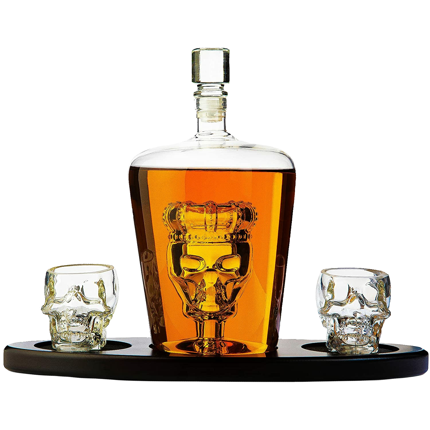 Skull Crown Decanter In Bottle Skull Head With 2 Skull Glasses By 750ML Skull Bottle-0