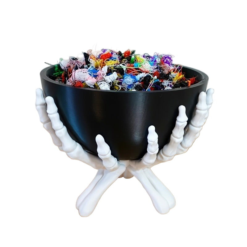 Skull Hand Bowl Holder Halloween Candy Dish-0