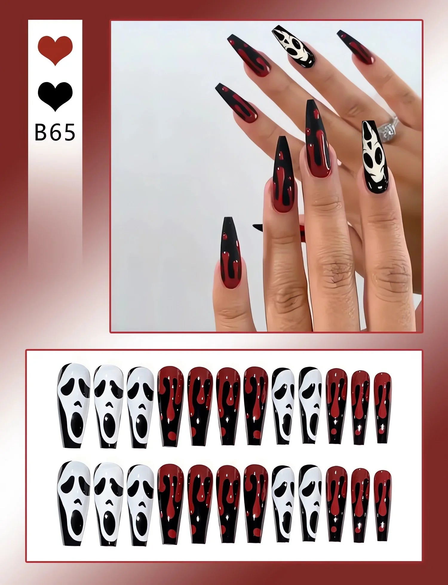 Chic Almond Halloween Press-On Nails-0