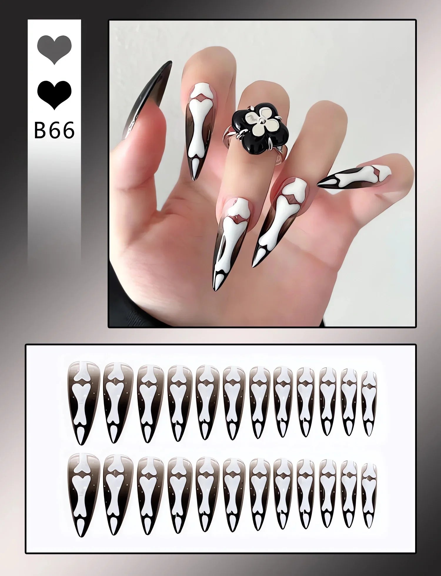 Chic Almond Halloween Press-On Nails-1