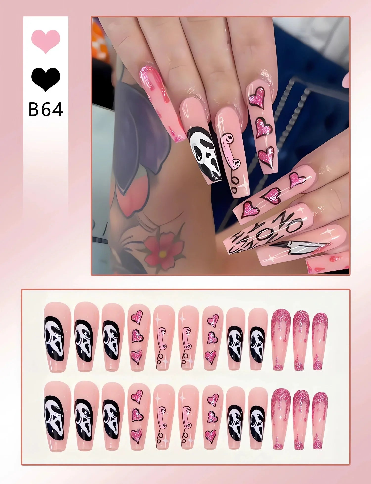 Chic Almond Halloween Press-On Nails-2