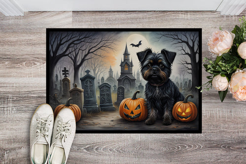 Affenpinscher Spooky Halloween Doormat-1