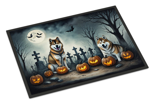 Akita Spooky Halloween Doormat-0