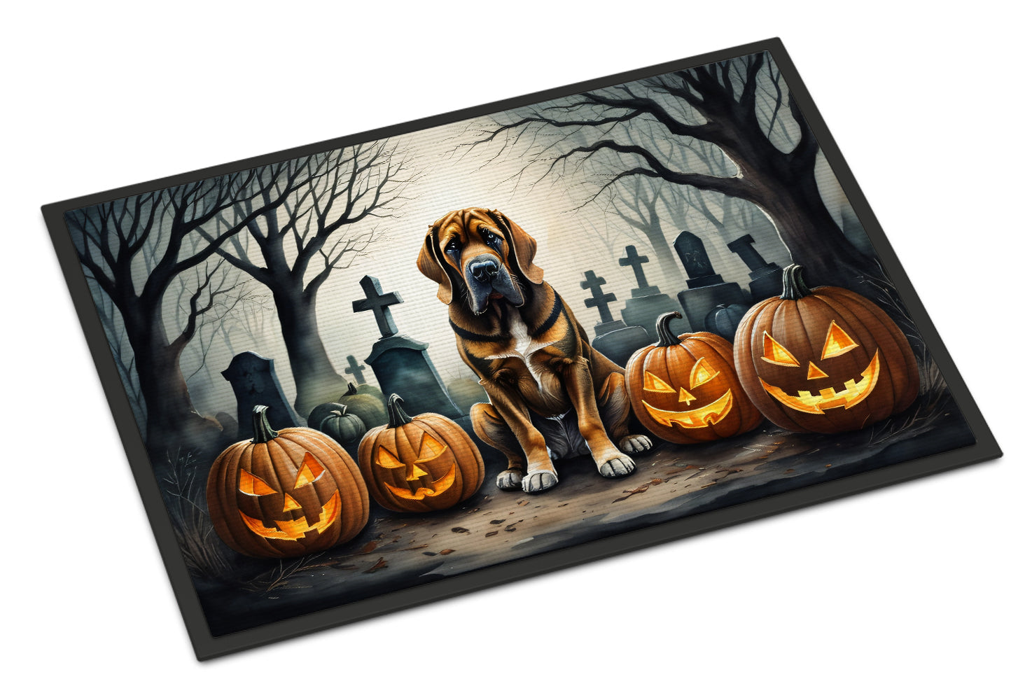 Bloodhound Spooky Halloween Doormat-0