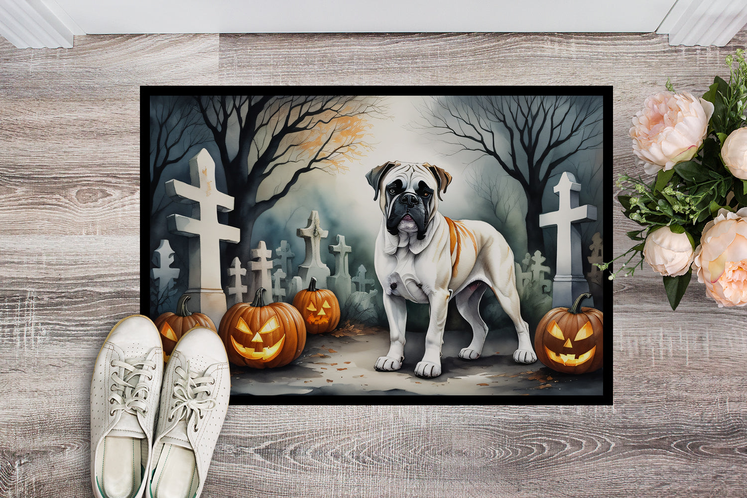 Boxer Spooky Halloween Doormat-1