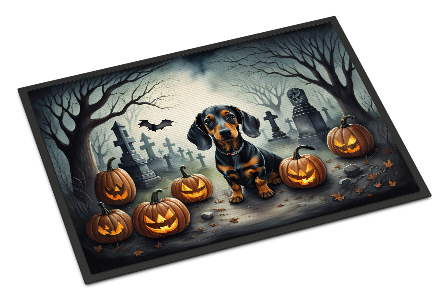 Dachshund Spooky Halloween Doormat-0
