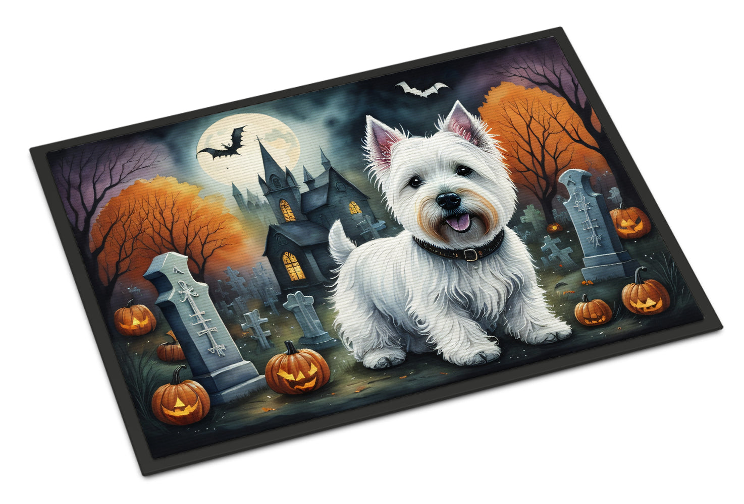 Westie Spooky Halloween Doormat-0