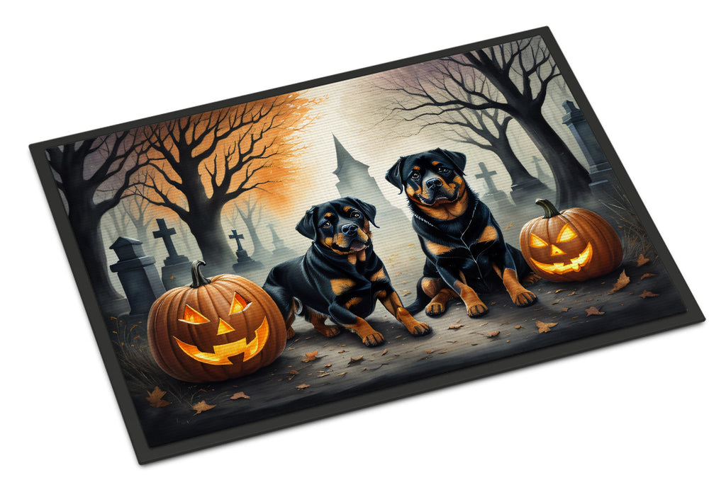 Rottweiler Spooky Halloween Doormat-0