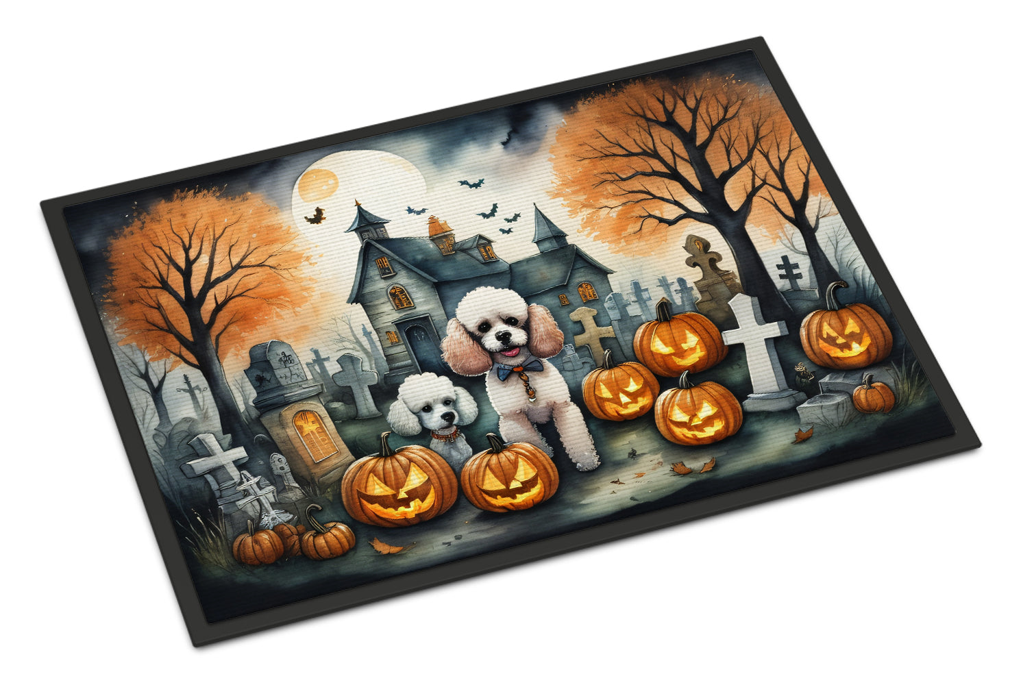 Poodle Spooky Halloween Doormat-0