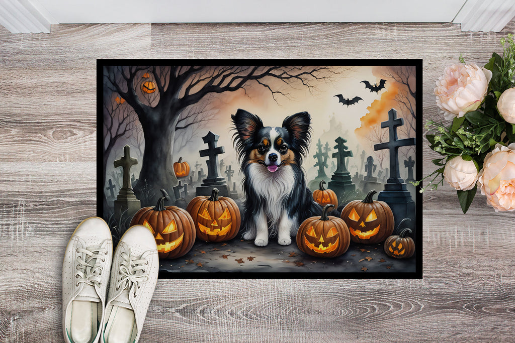 Papillon Spooky Halloween Doormat-1