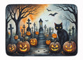Black Cat Spooky Halloween Memory Foam Kitchen Mat-0
