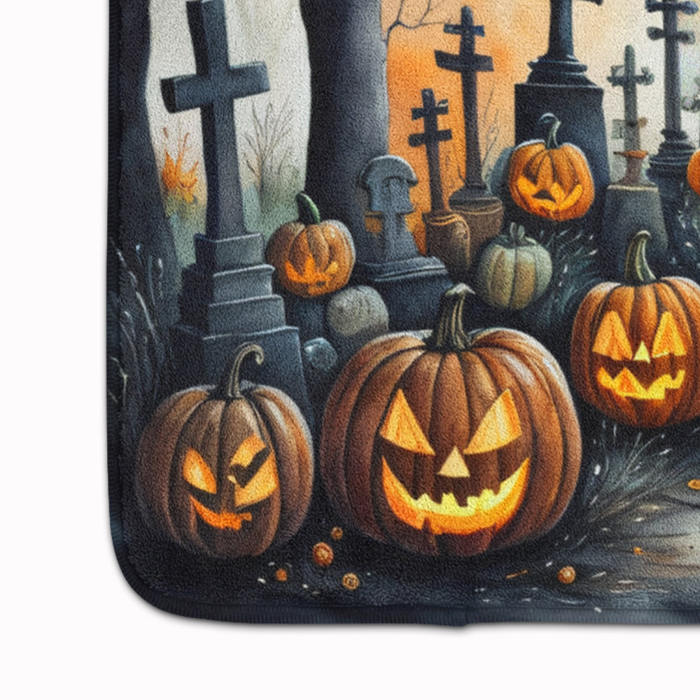 Black Cat Spooky Halloween Memory Foam Kitchen Mat-3