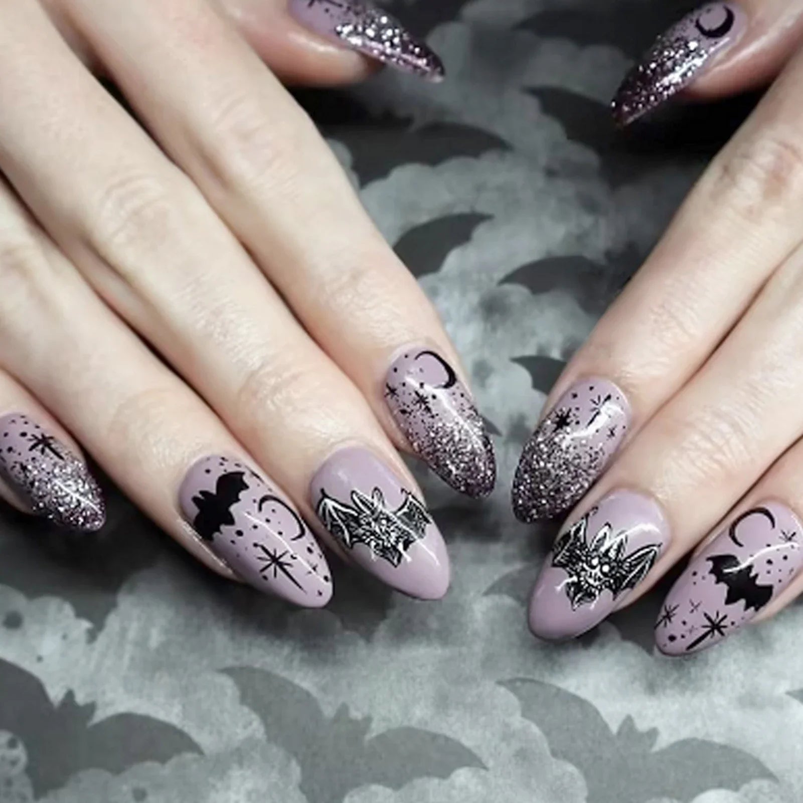 Halloween Ghost & Cat Press-On Nails-5