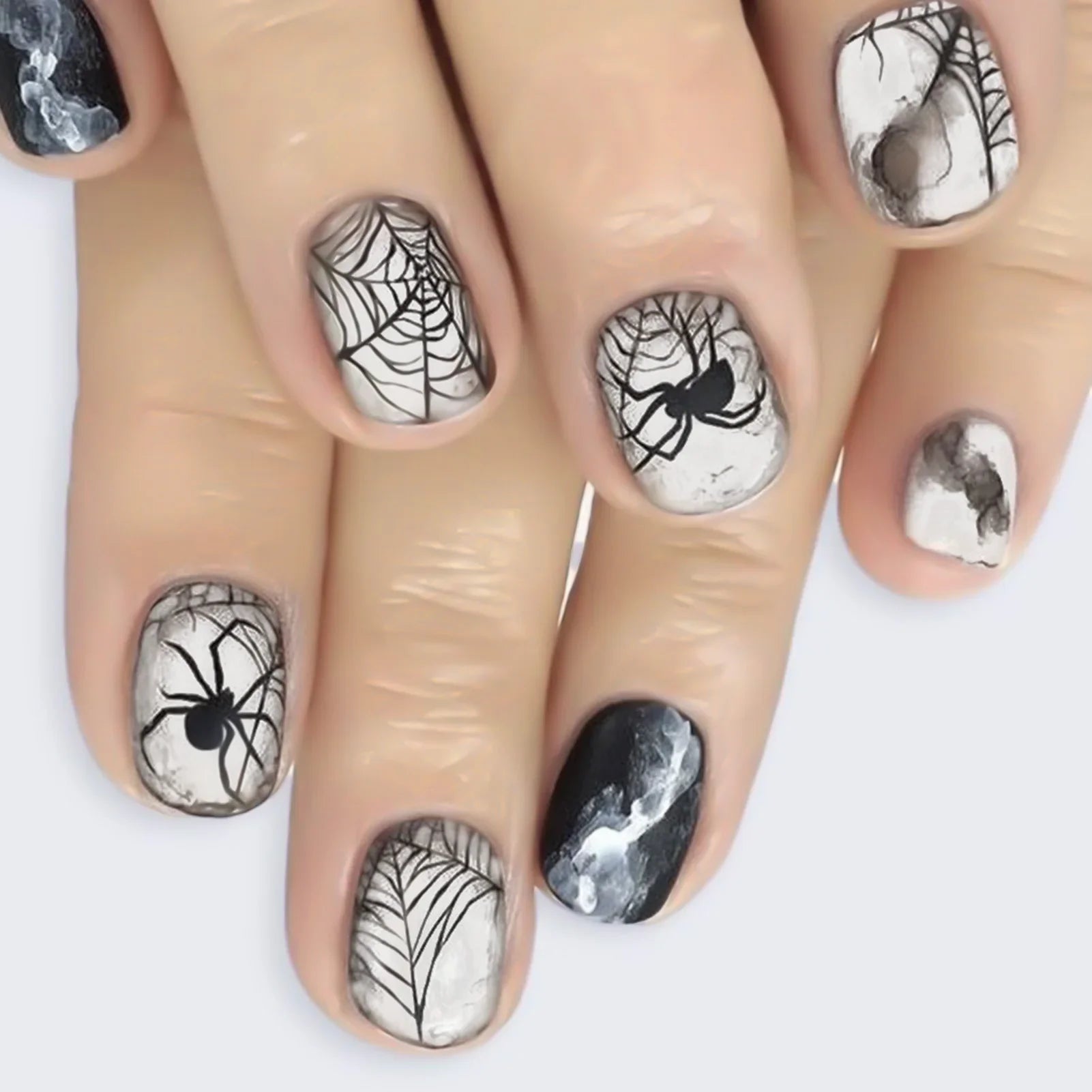 Halloween Ghost & Cat Press-On Nails-7