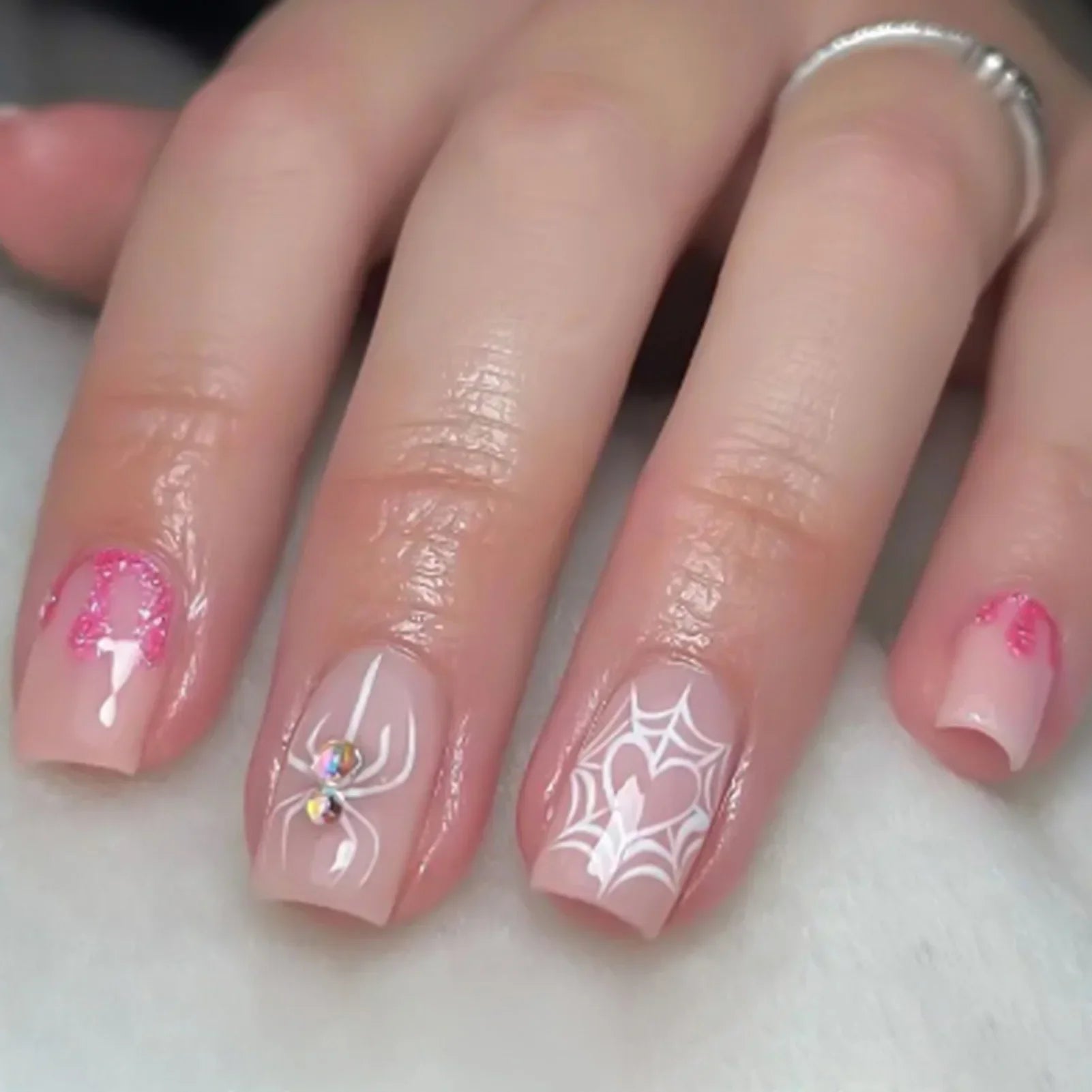 Halloween Ghost & Cat Press-On Nails-13