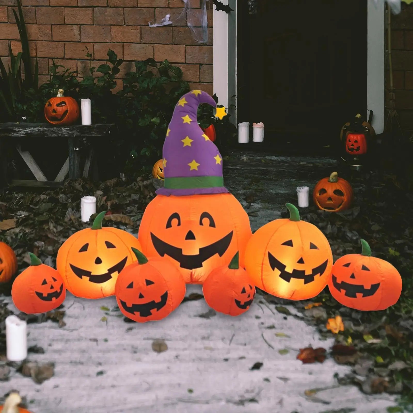 Halloween Inflatable Pumpkin Decoration with LED Lights-3