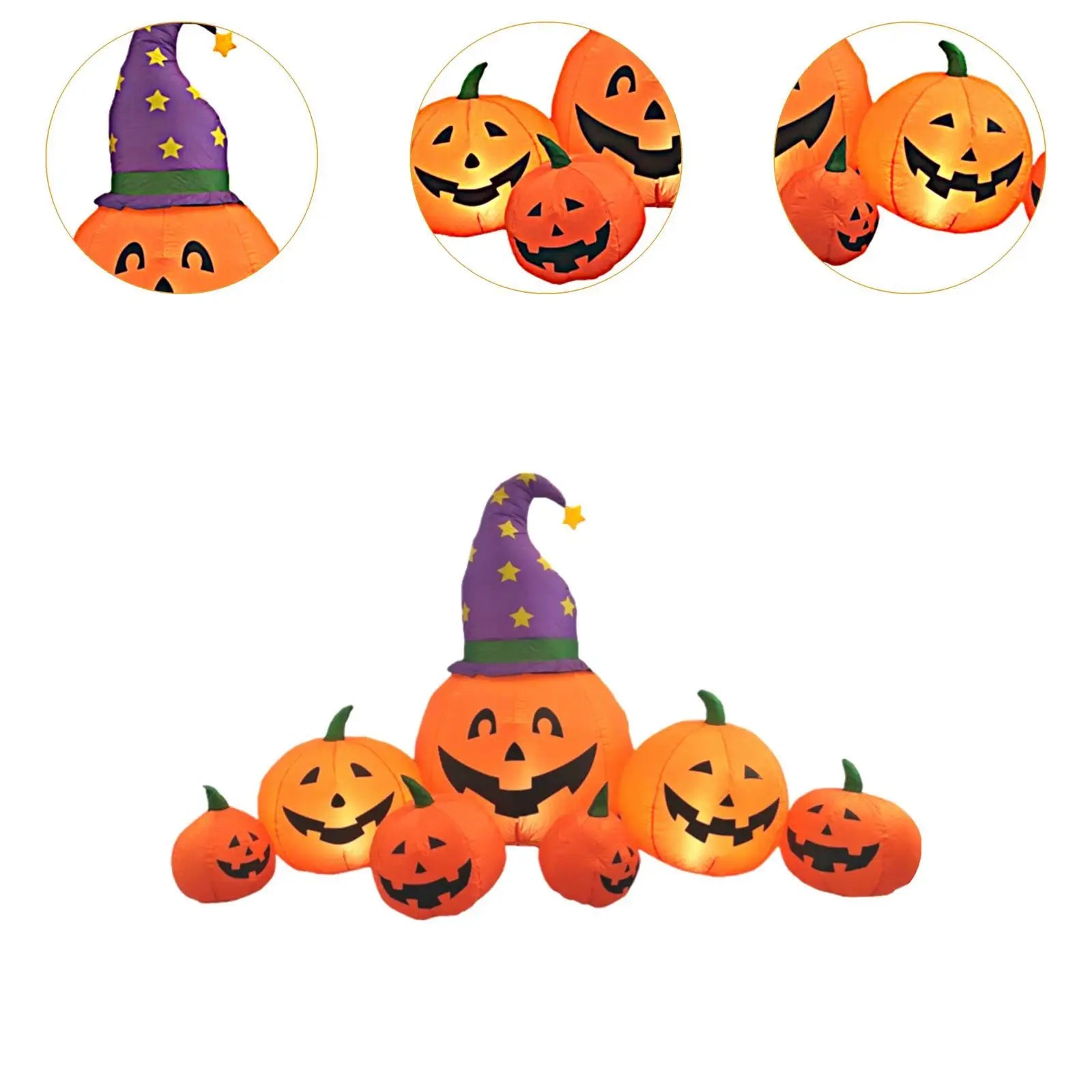 Halloween Inflatable Pumpkin Decoration with LED Lights-4