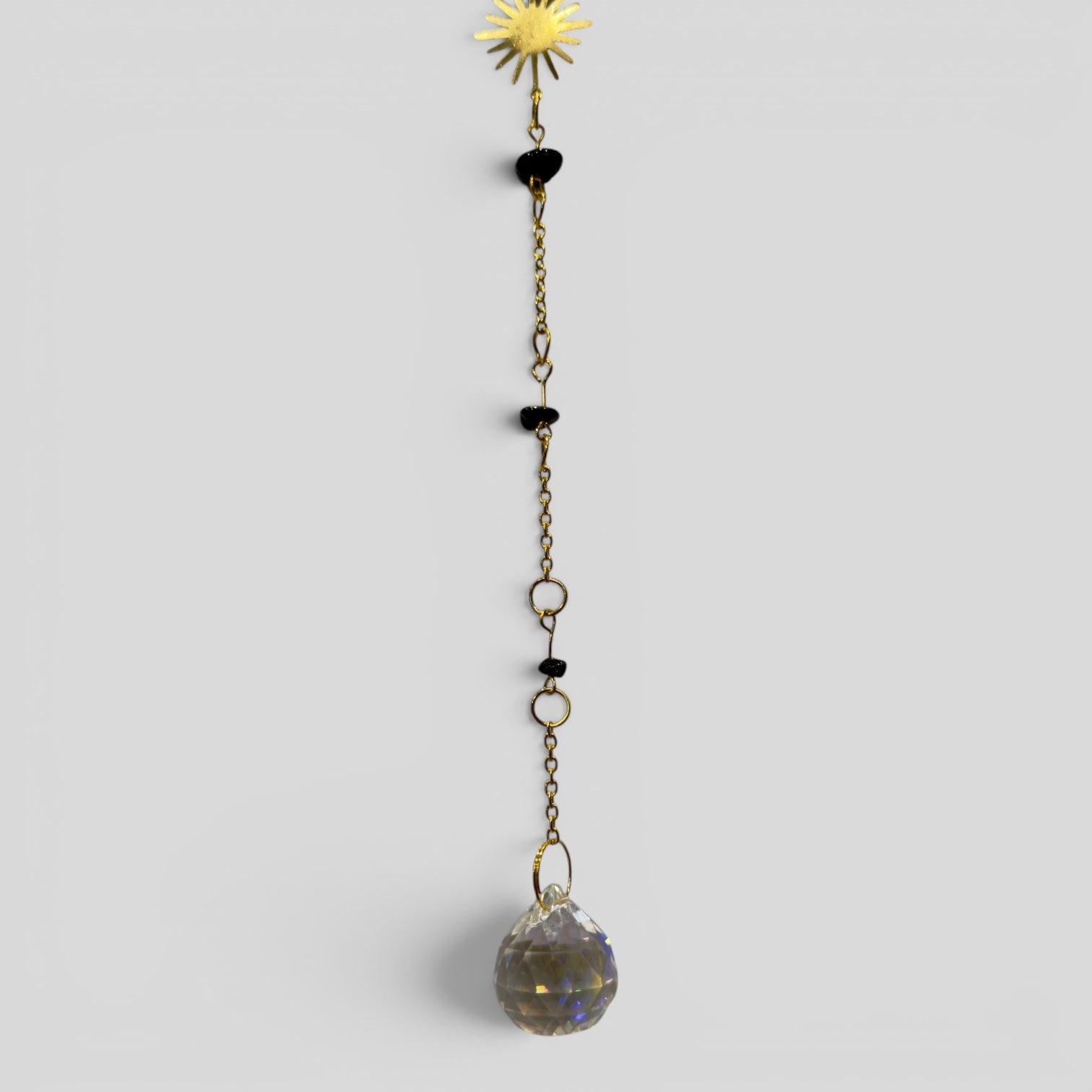Black Cat & Crystal Moon Suncatcher Wall Hanging-2