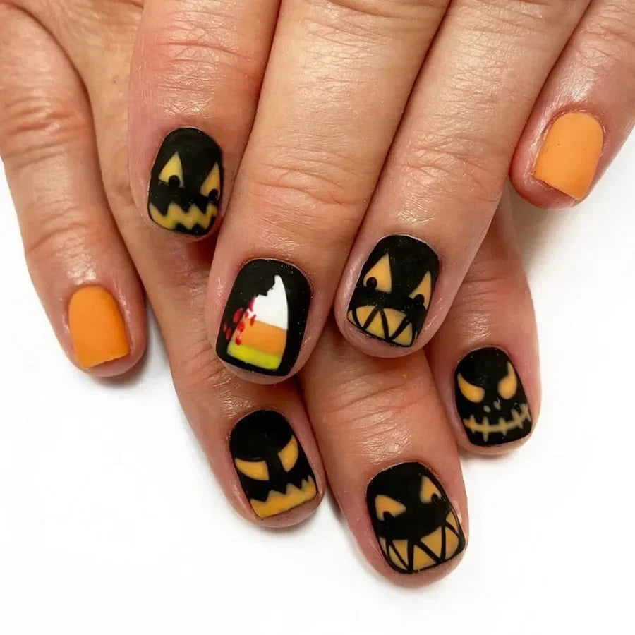 Halloween Pumpkin Press-On Nails-30