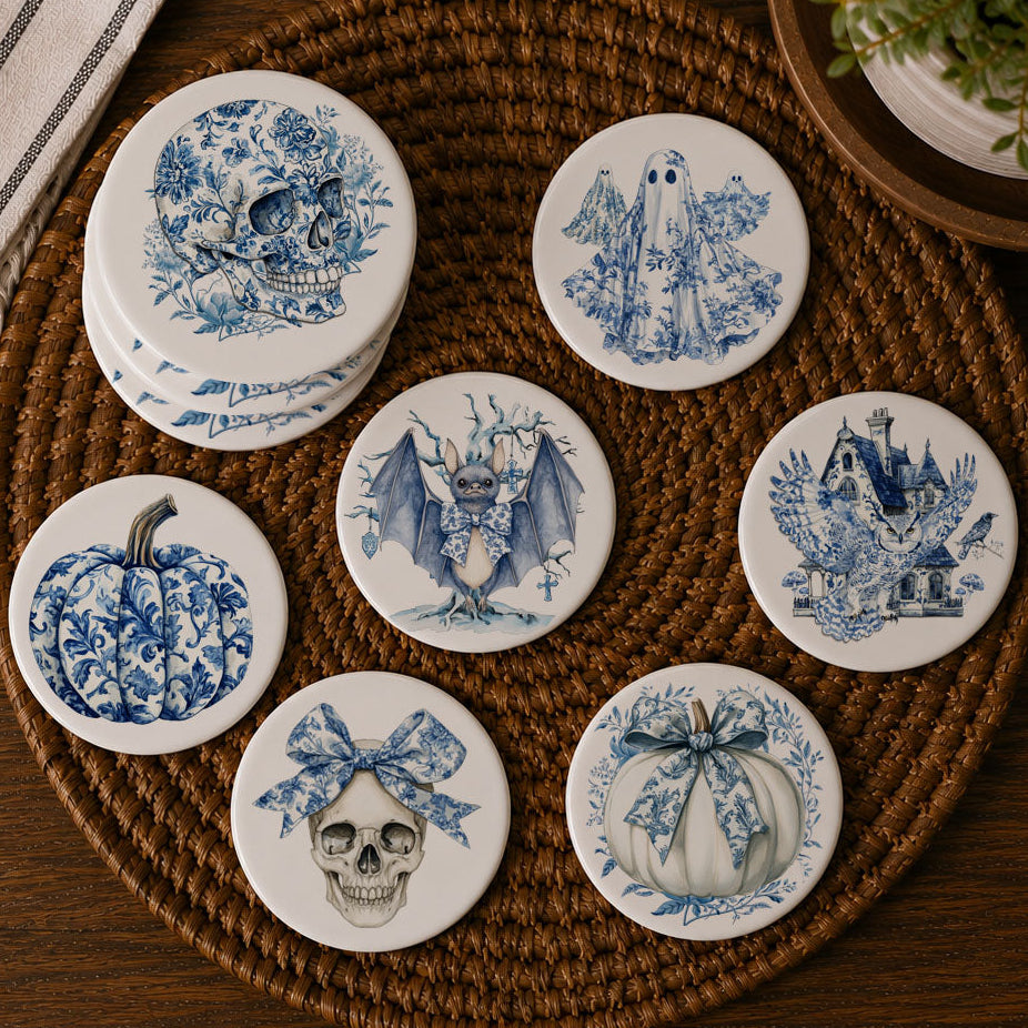 Chinoiserie Halloween Coasters-0