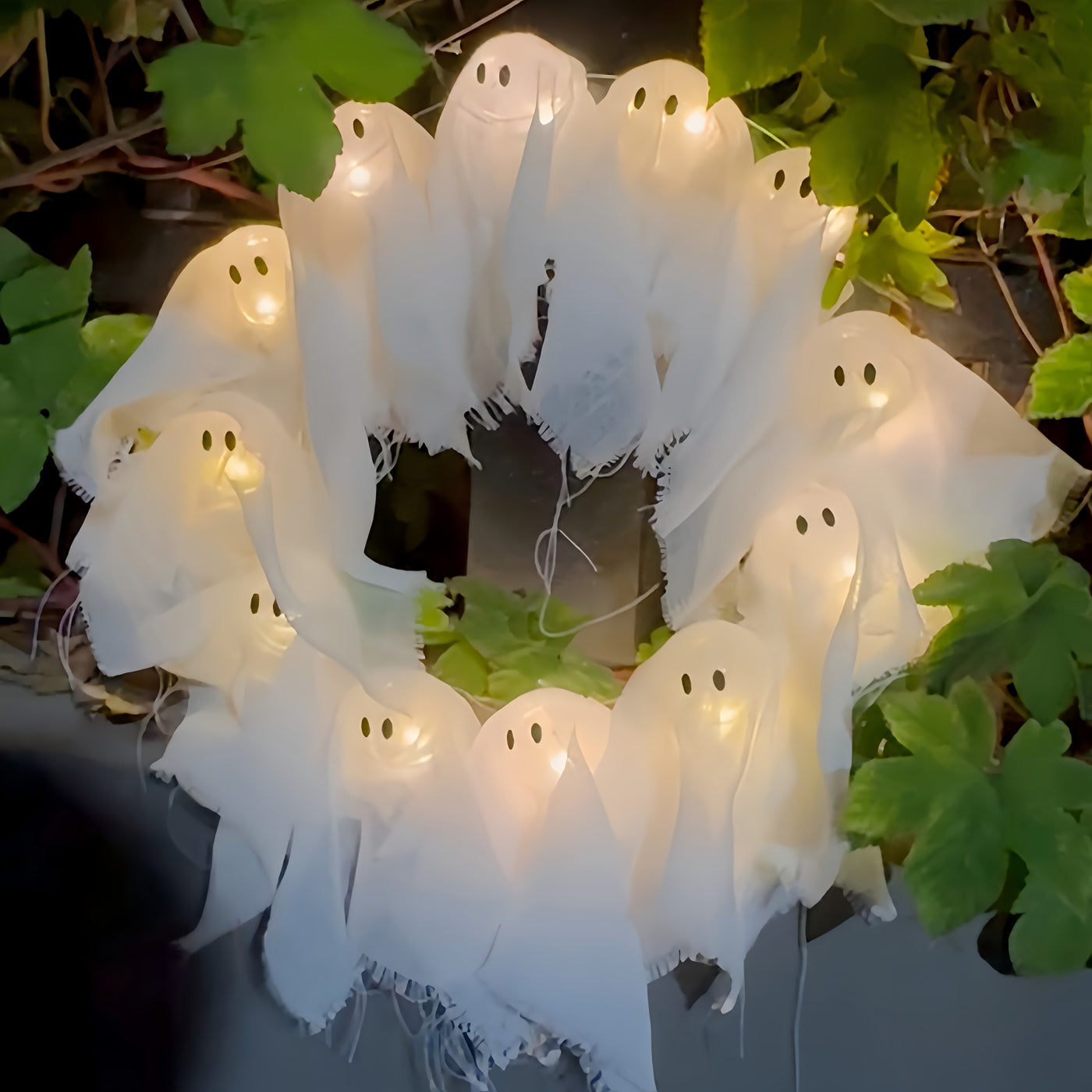 Halloween Glowing Wreath with 8 LED Lights-2