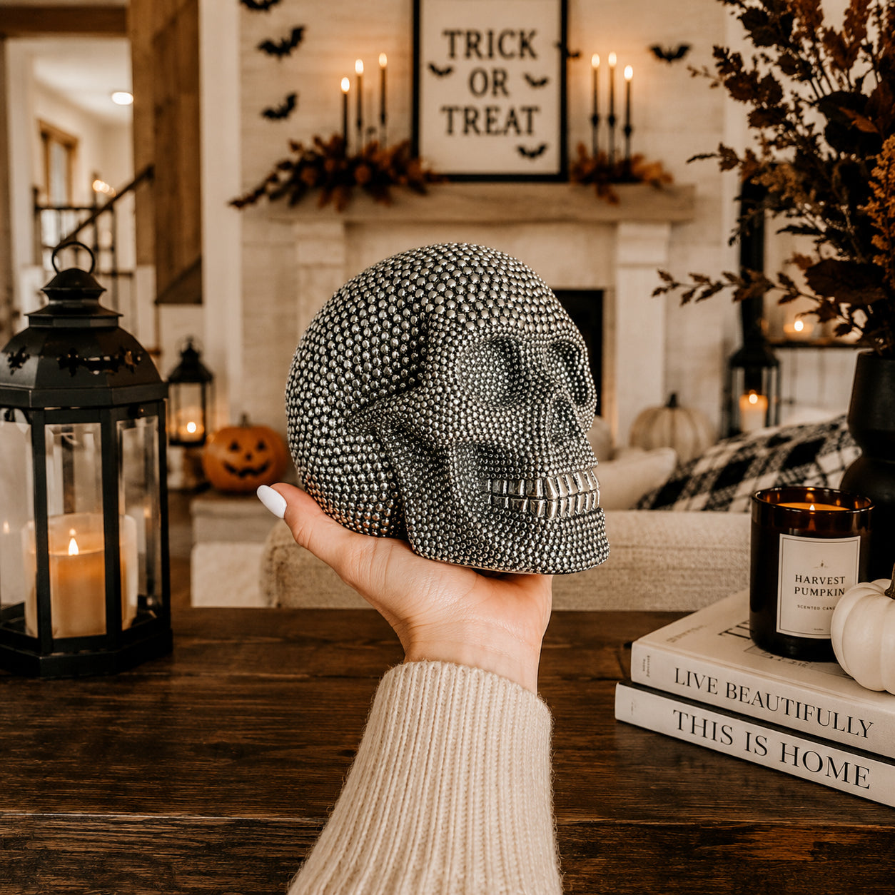 Skull Head Halloween Tabletop Decor