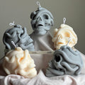 Skull Candle with Snakes: Spooky Halloween Soy Wax Decor-0