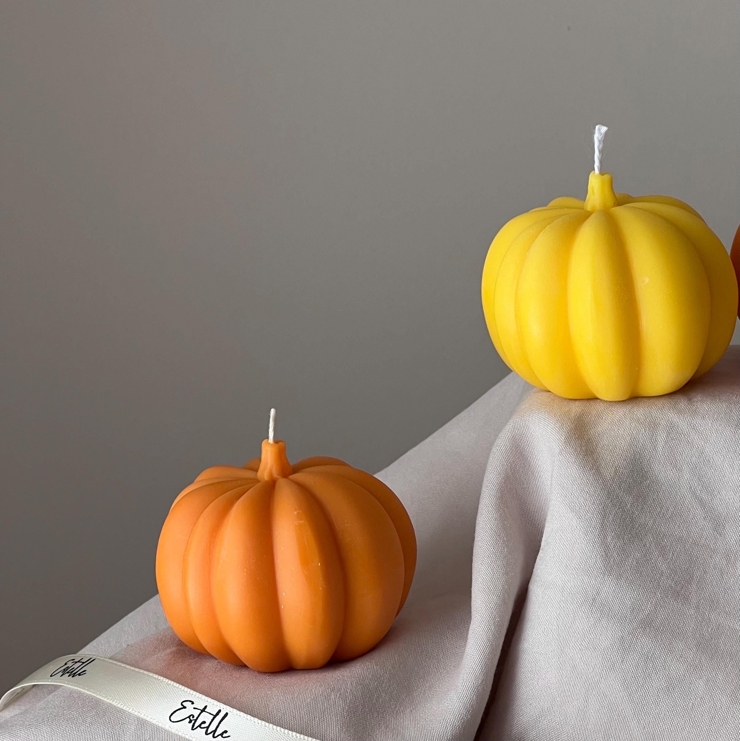 Handmade Pumpkin Soy Wax Candle: Autumn Halloween Decor-3