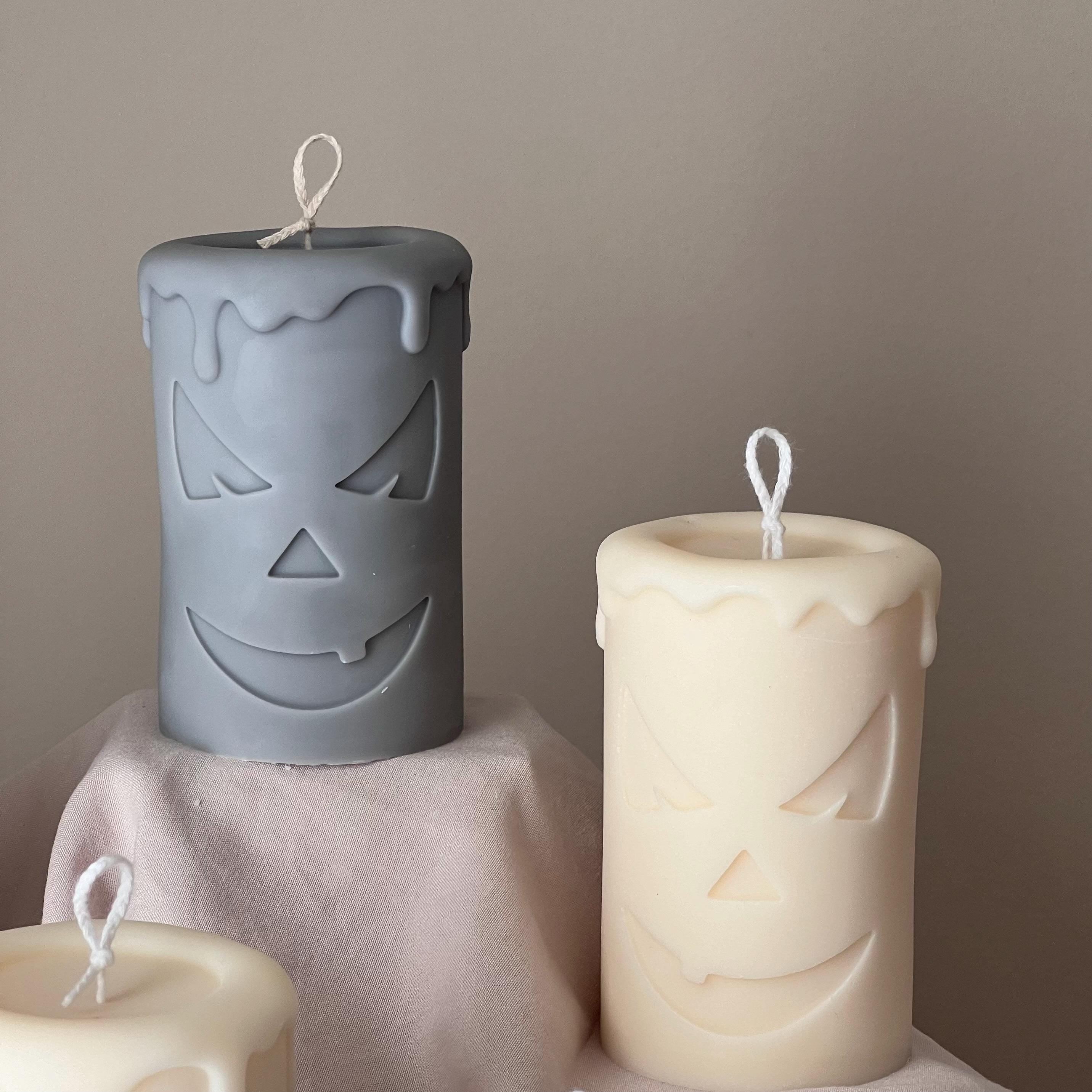 Handmade Scary Pumpkin Face Soy Candle | Halloween Decor-2