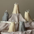 Halloween Cat & Dog Ghosts Candle Duo: Hand-Poured Soy Wax Sculptural Candles-0