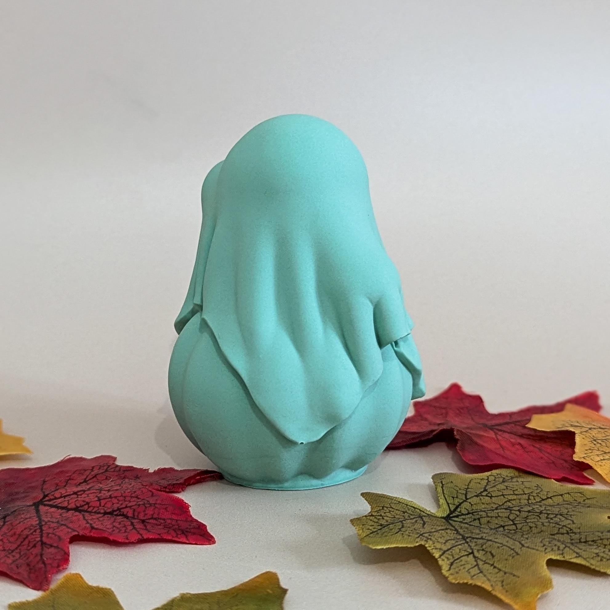 Halloween Decor Pumpkin and Ghost Figurine, Cute Handmade Halloween Ornament-2