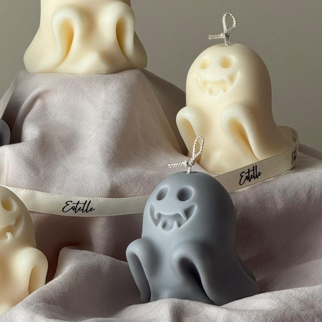 Handmade Ghost Soy Candle: Halloween Decor-2