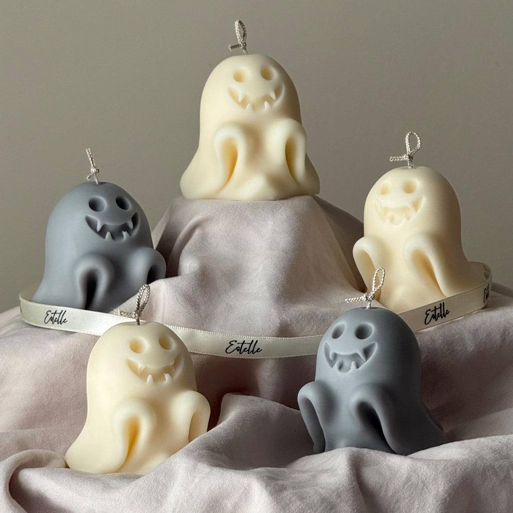 Handmade Ghost Soy Candle: Halloween Decor-3