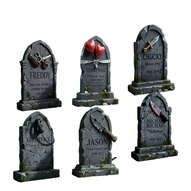 NNETM Halloween Tombstone Yard Signs Decor (6pcs)-0