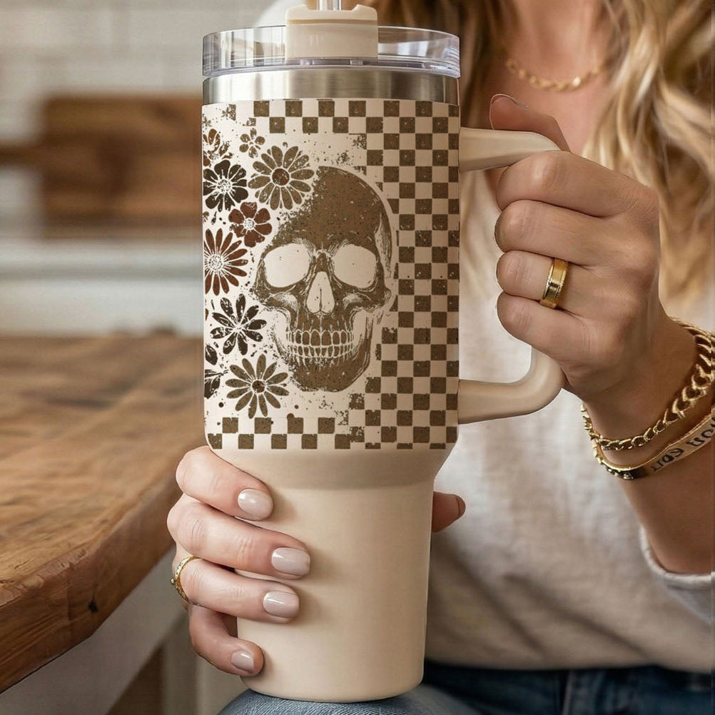 Retro Ghost + Skull 40oz-4