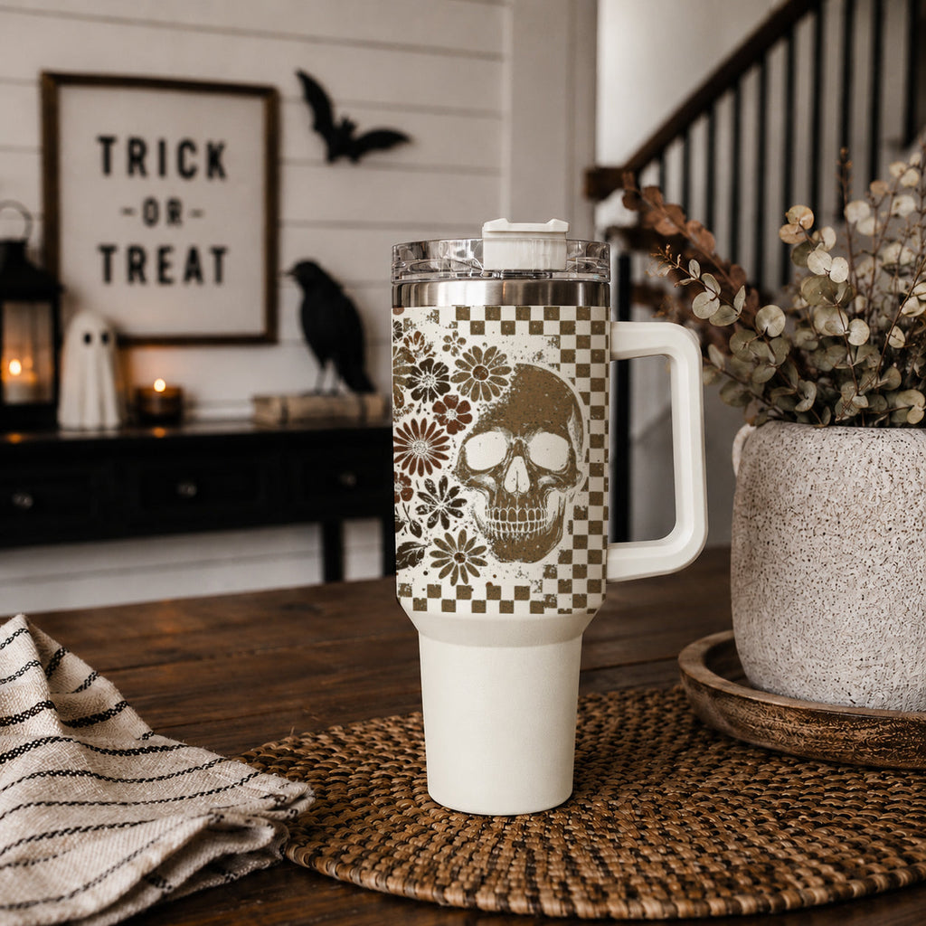 Retro Ghost + Skull 40oz-2