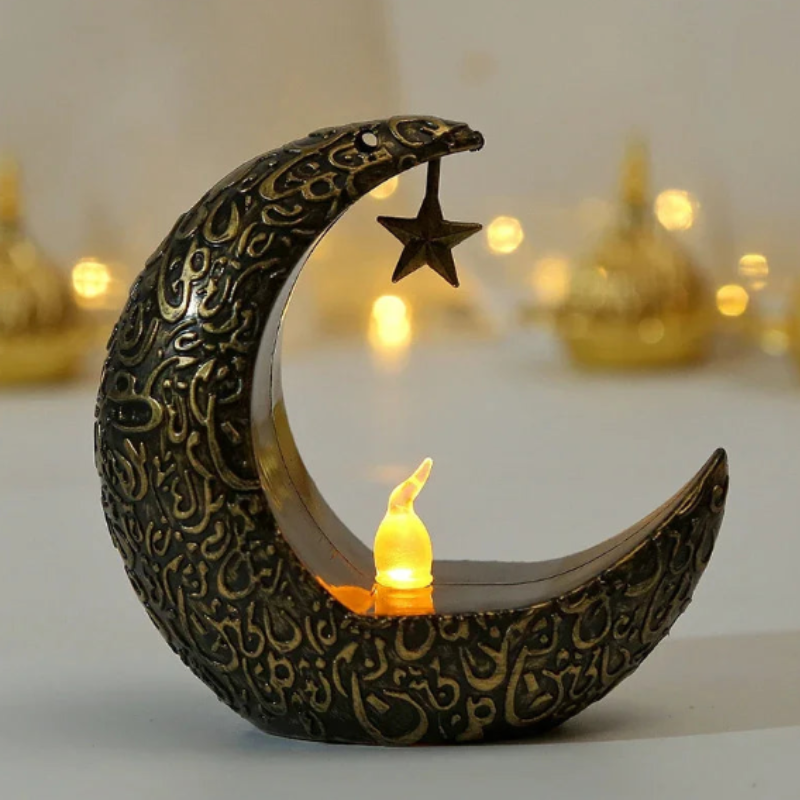 Middle Eastern Star & Moon Candle Holder-3